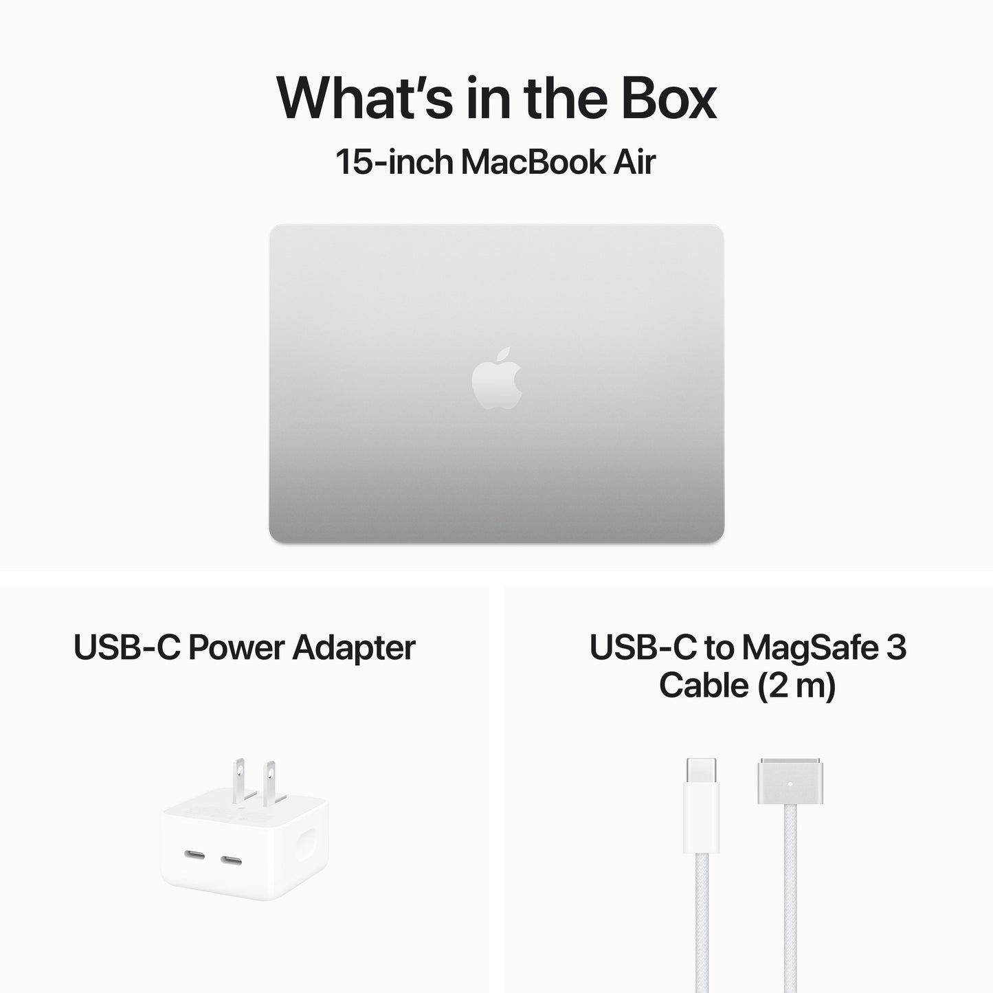 15-inch MacBook Air: Apple M3 chip with 8‑core CPU and 10‑core GPU, 256GB SSD - Silver (Keyboard: English)