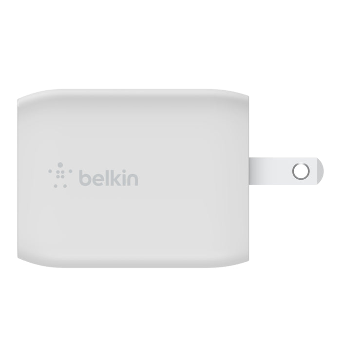 Cargador de pared doble BELKIN  USB-C GaN con PPS de 65 W - Blanco