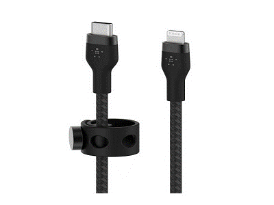 Cable Belkin USB-C a Lightning - 2M - Pro Flex - Negro