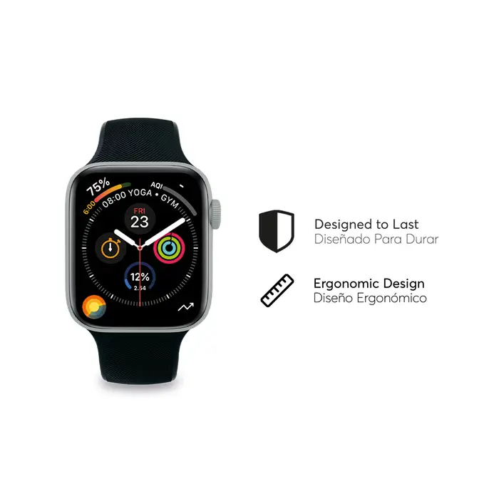 Correa de Silicona NCO ActiveLoop para Apple Watch S7 de 41mm - Negro