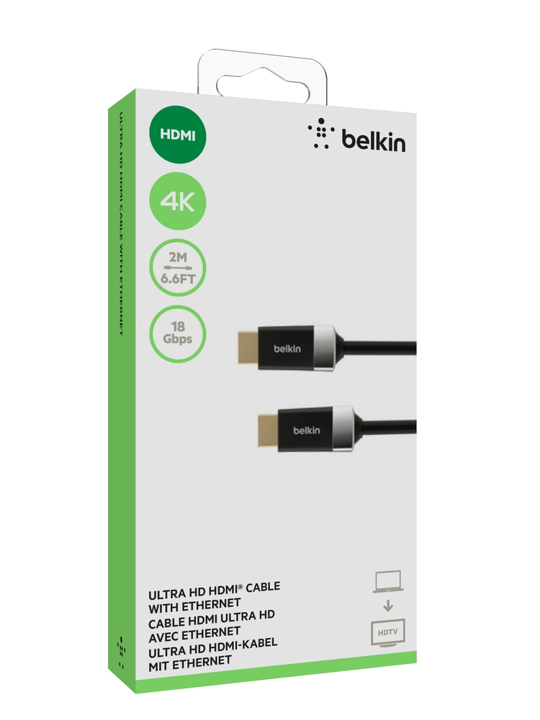 Cable HDMI a HDMI 4K Belkin - 2M - Negro