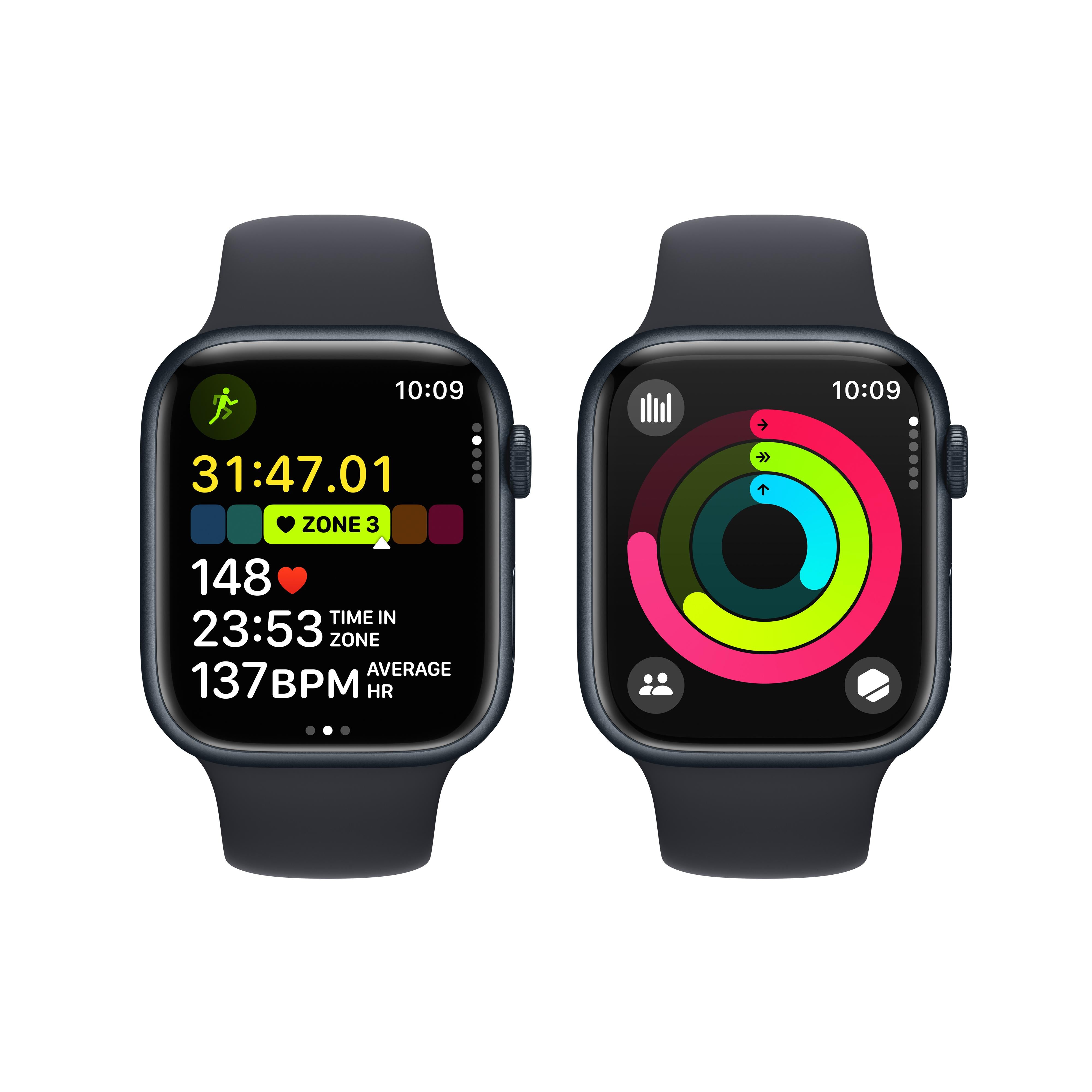 Apple Watch Series 9 GPS 45mm Midnight Aluminum Case with Midnight Sport Band M L
