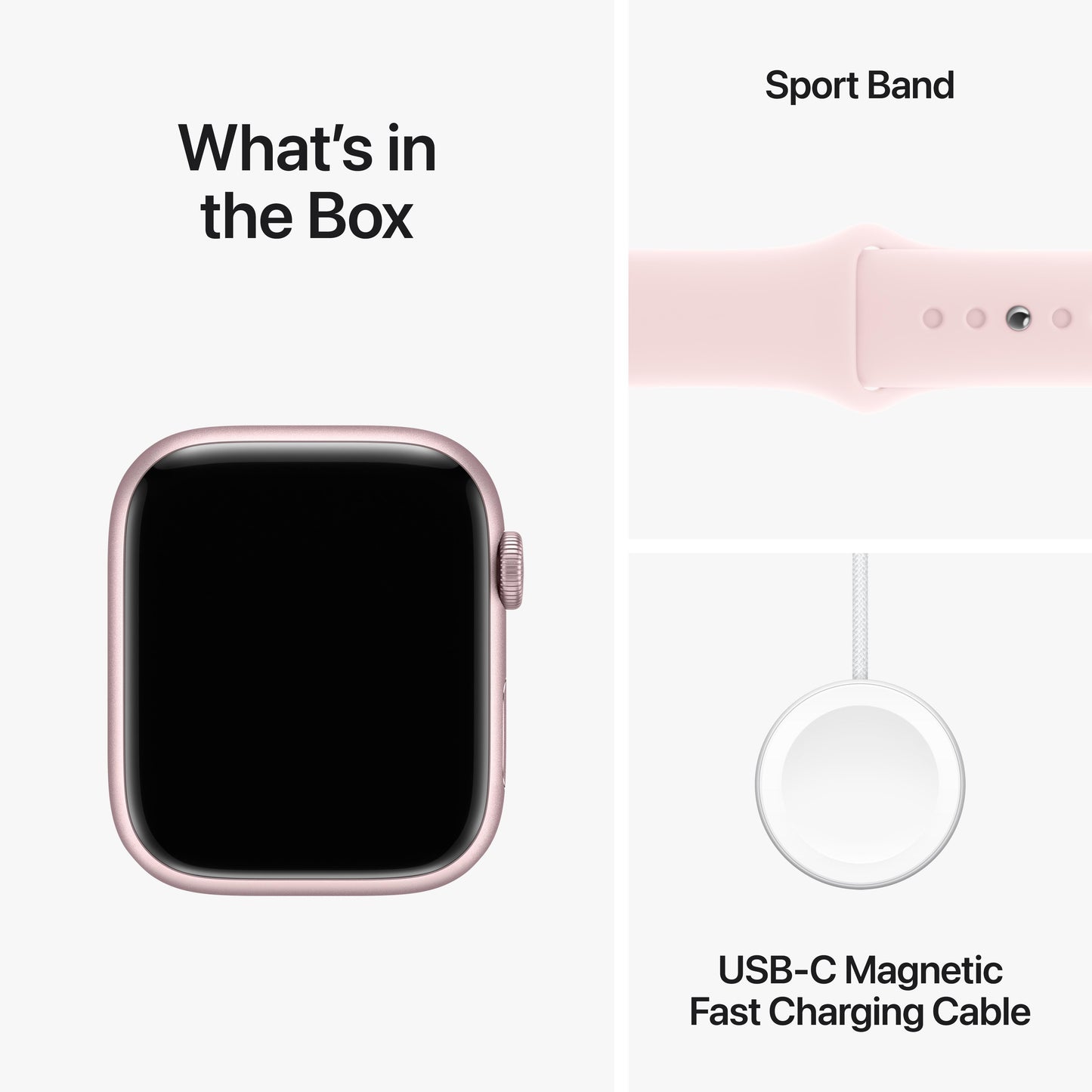 Apple Watch Series 9 GPS 45mm Pink Aluminum Case with Light Pink Sport Band - M/L