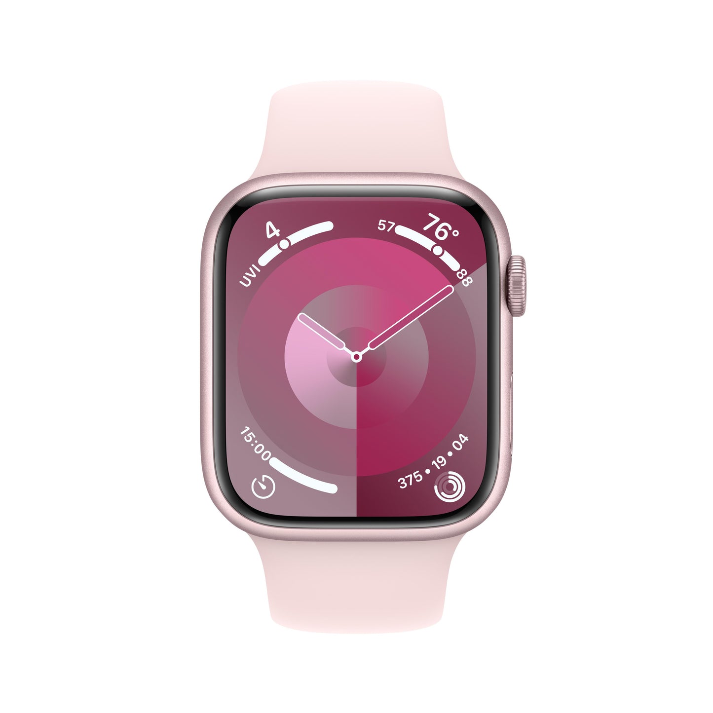 Apple Watch Series 9 GPS 45mm Pink Aluminum Case with Light Pink Sport Band - M/L
