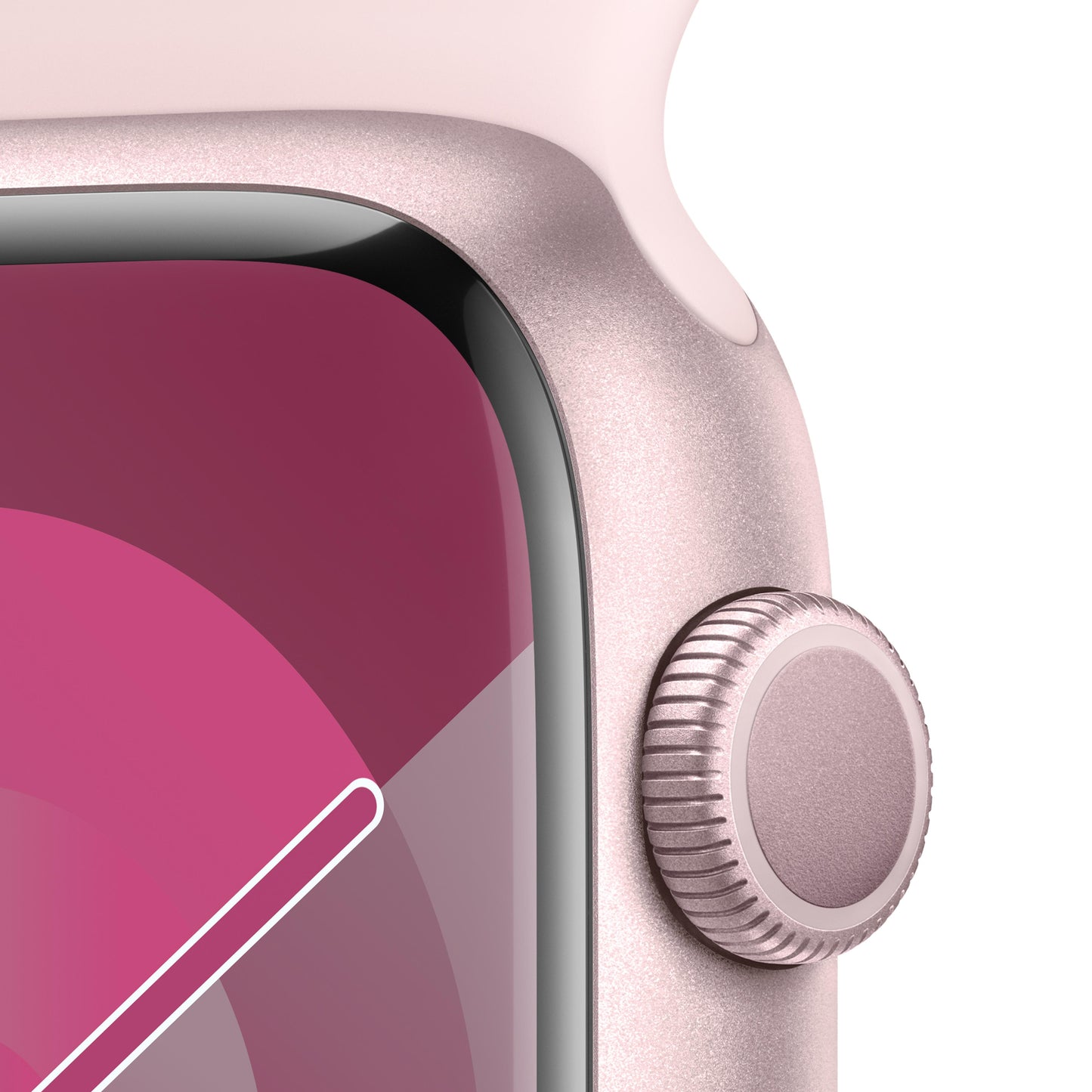 Apple Watch Series 9 GPS 45mm Pink Aluminum Case with Light Pink Sport Band - M/L