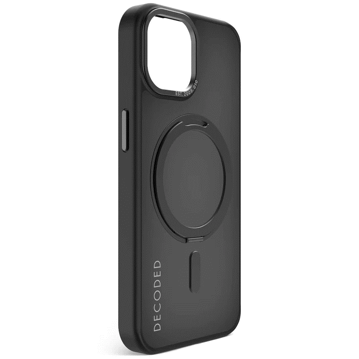 Case de soporte de lazo transparente de plastico reciclado para iPhone 15 -  Negro Esmerilado