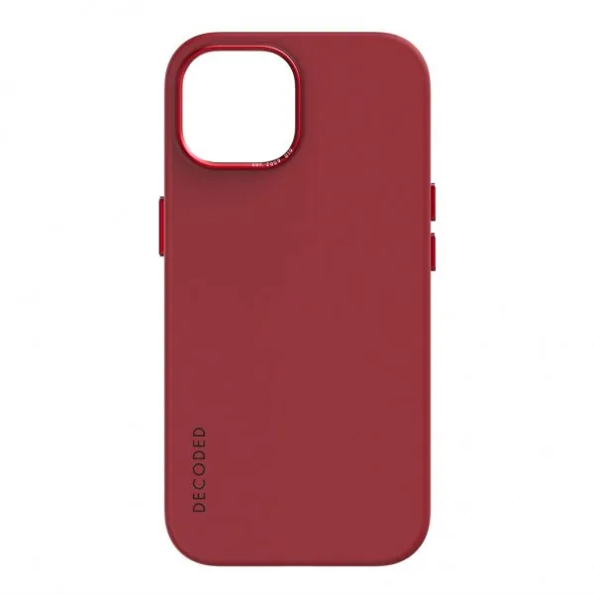 Case de silicona antimicrobiana DECODED para iPhone 15 Pro -  Rojo