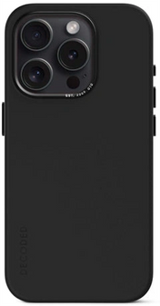 Case de silicona antimicrobiana DECODED para iPhone 15 Pro -  Negro