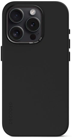 Case de silicona antimicrobiana DECODED para iPhone 15 Pro Max -  Negro