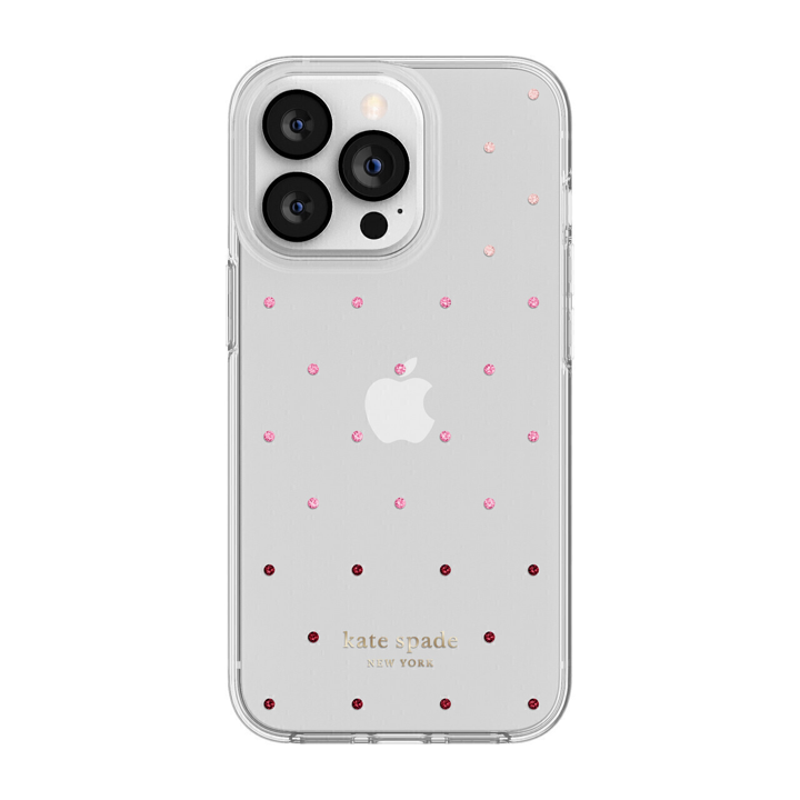 Case Kate Spade NY Para iPhone 13 Pro- Pin Dot Ombre/Rosa/Transparente