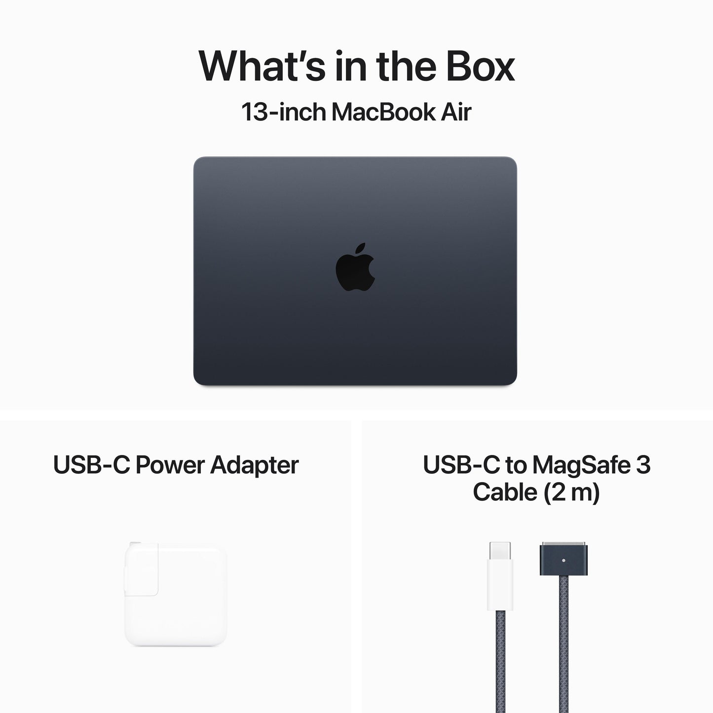 13-inch MacBook Air: Apple M3 chip with 8‑core CPU and 8‑core GPU, 256GB SSD - Midnight (Keyboard: English)