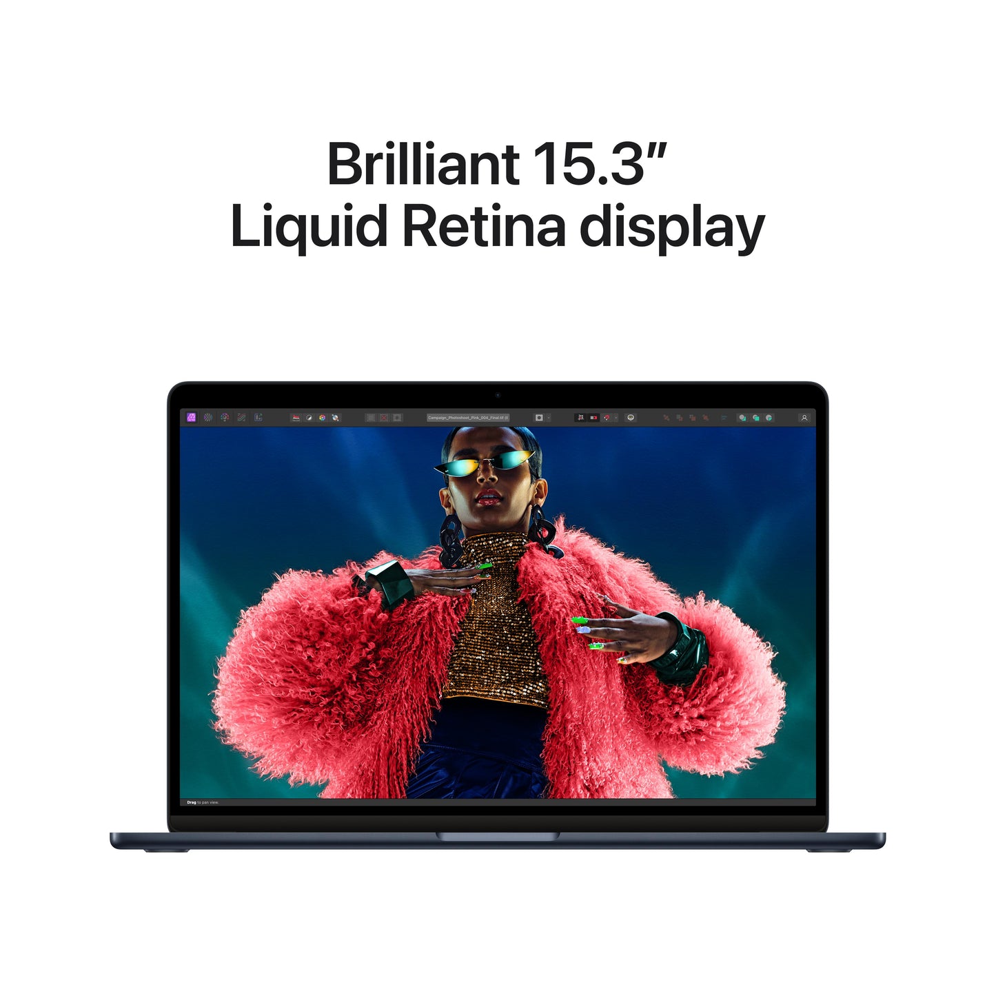15-inch MacBook Air: Apple M3 chip with 8‑core CPU and 10‑core GPU, 256GB SSD - Midnight (Keyboard: English)