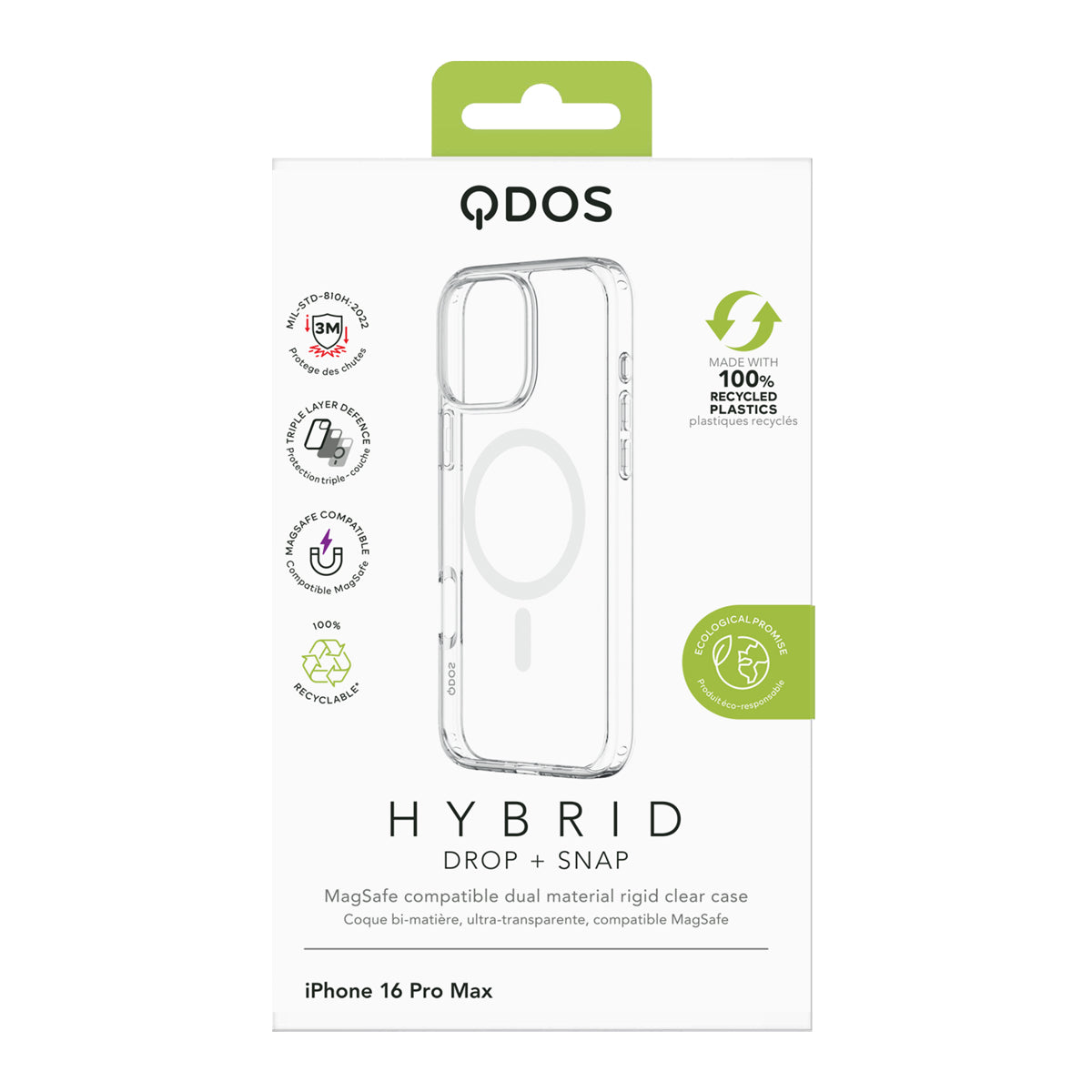 CASE QDOS HYBRID DROP IPH 16 PM CLR